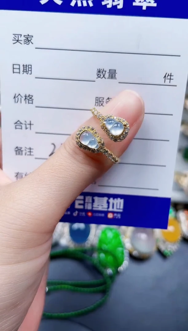 银S925镶嵌戒指翡翠221