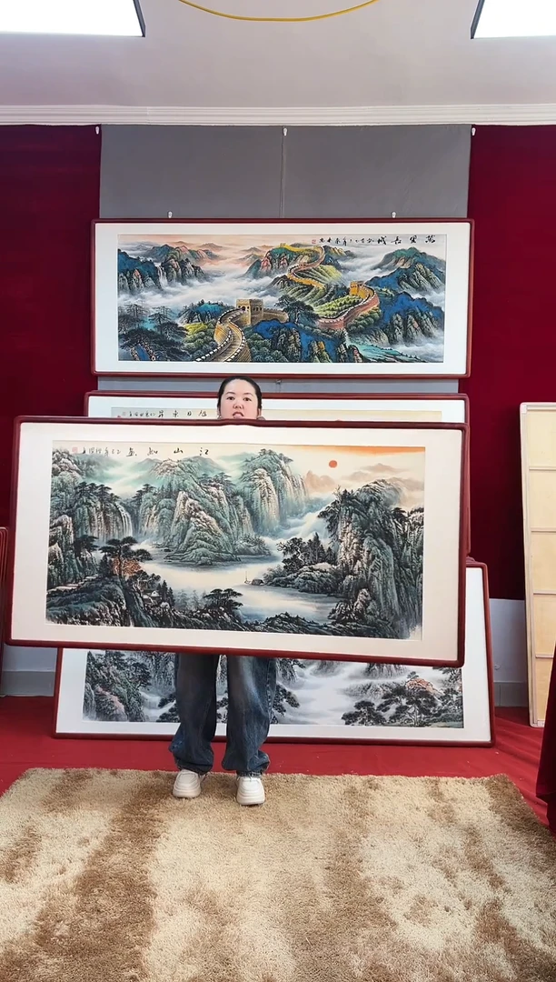 国画手绘山水163*83尺寸