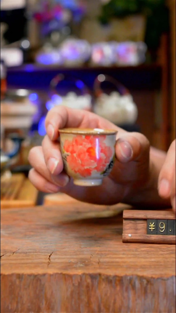 【闪购商品】杯子牡丹景德镇纯手工手绘手绘