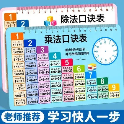 【买大赠小】二年级上册专用九九乘除法卡片速记10秒背诵神器玩具