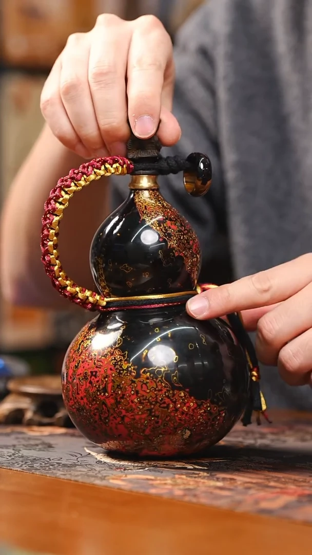 【闪购商品】RQ193漆艺酒葫芦不包手串及旋转底座
