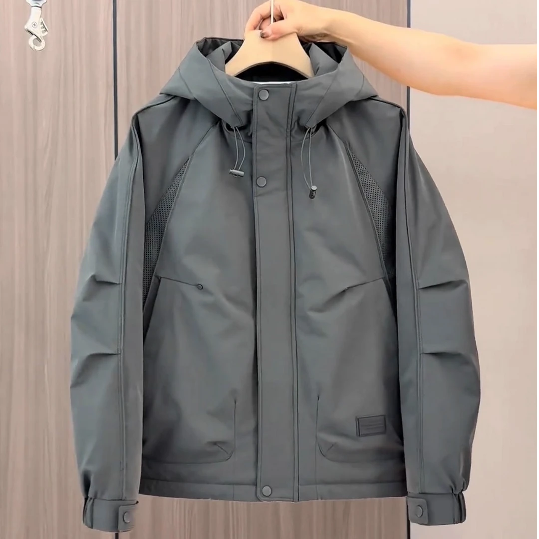 男士秋冬新款保暖棉衣冲锋衣夹棉夹克男款宽松休闲百搭外套棉服