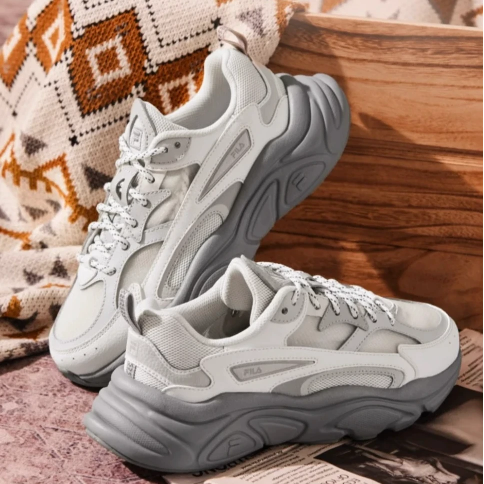 【流光风】【火星1S女款】斐乐秋冬女鞋网面透气跑步鞋网面增高老爹鞋