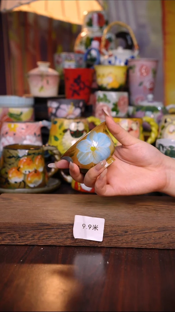 杯子陶泥垚手作 景德镇手工手绘陶瓷器物