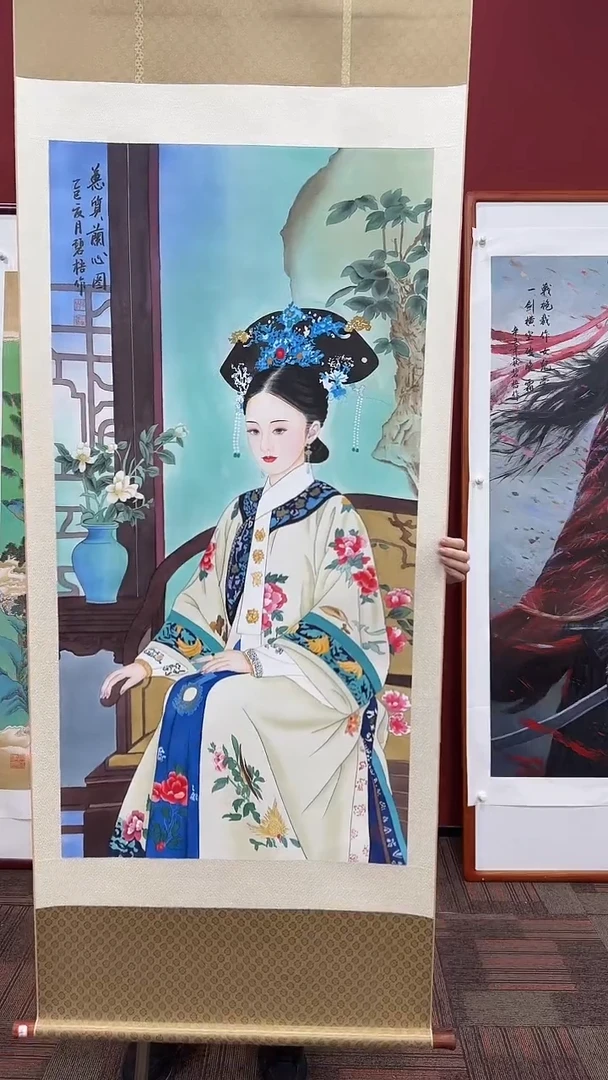 国画王碧梧绘画8pc绢本人物教材原稿