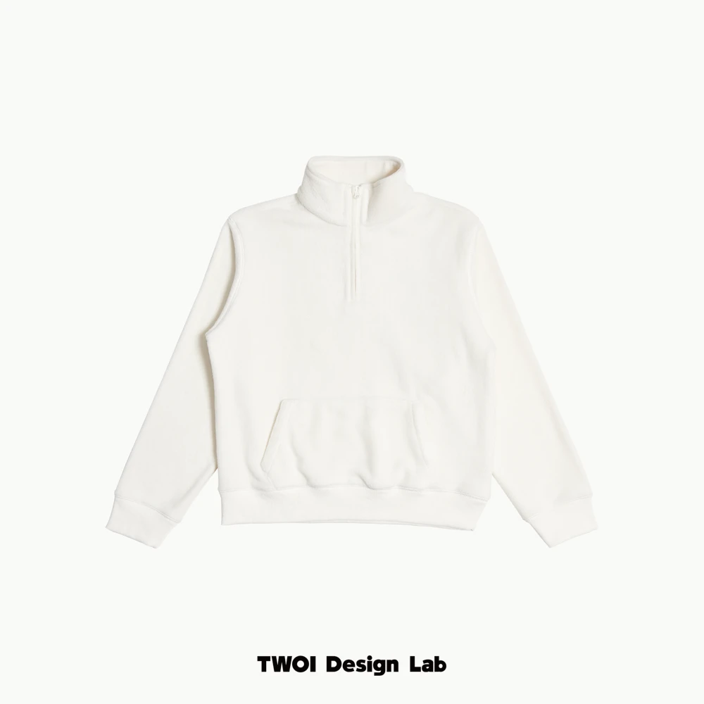 TWOI Design Lab有机棉系列：半拉链立领卫衣