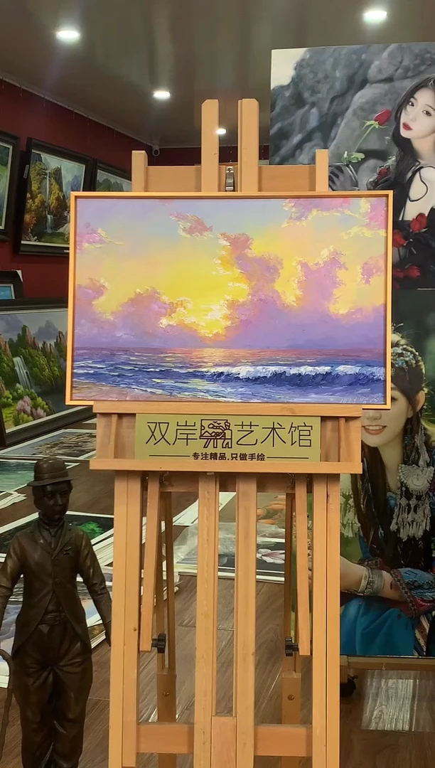 油画【28号】朝鲜原创手绘油画【Ⅰ级画家丨孤品佳作】【带框丨包邮】