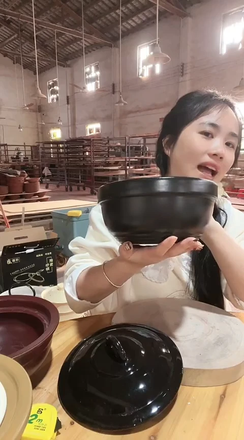 陶瑕疵黑色砂锅碗不带盖