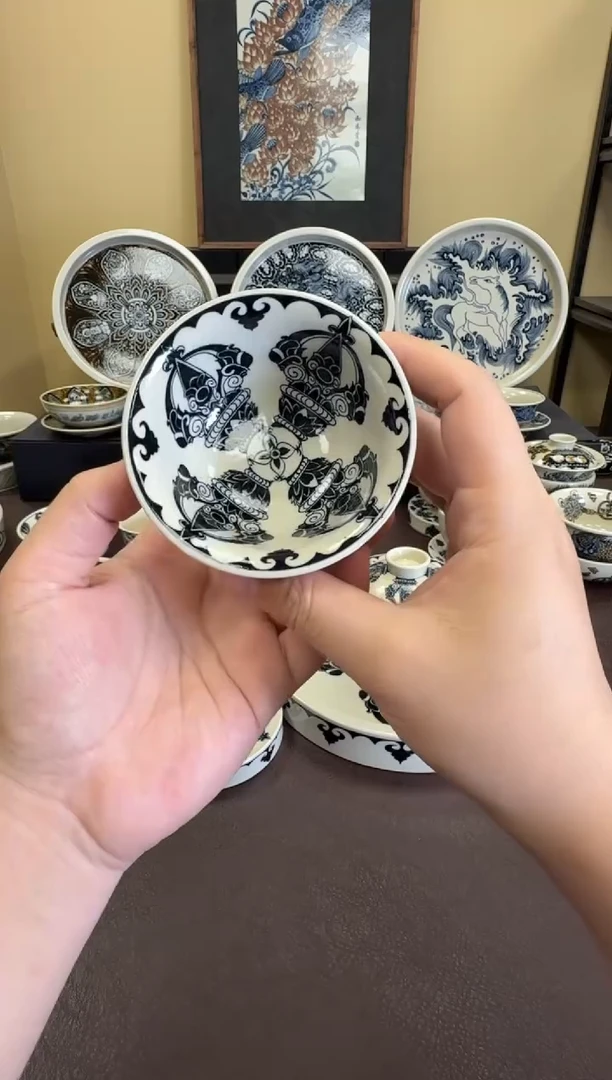 二号釉金刚杵压手杯