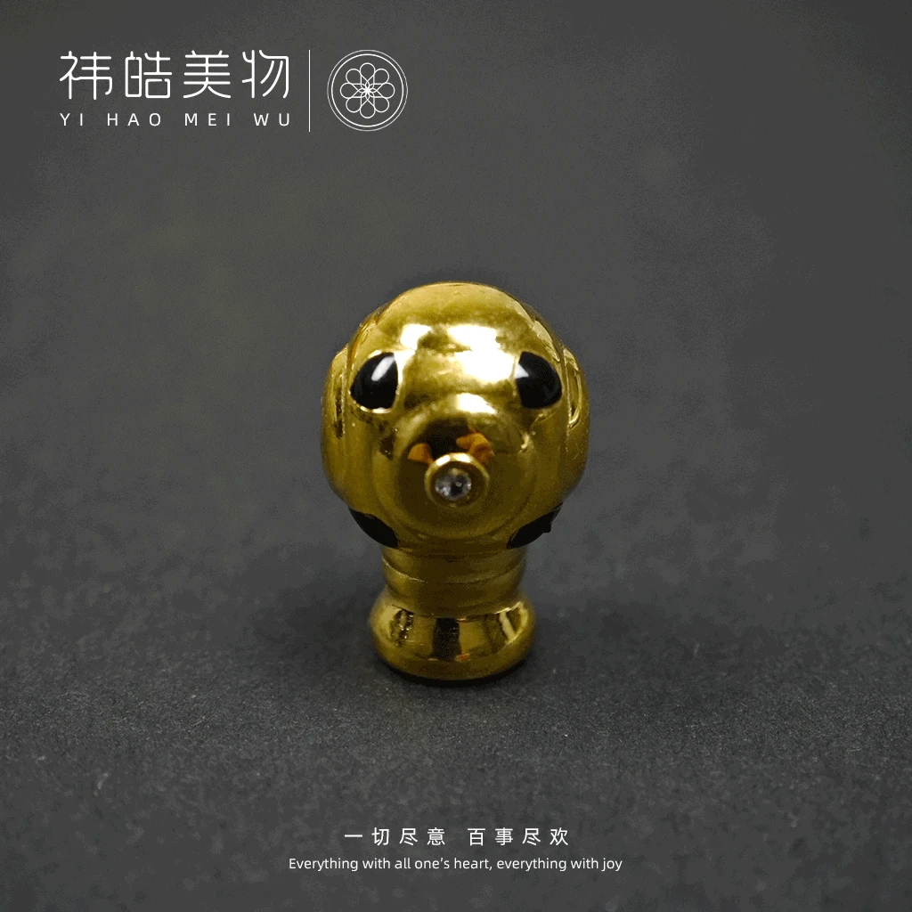 外星人-精工亮面18k金圆形三通配饰