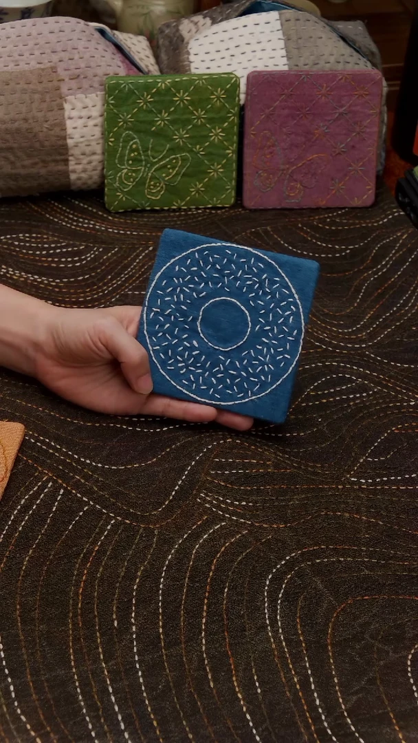 紫砂其他Cici手作刺子绣茶席-653