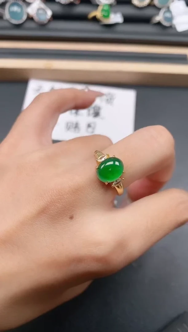 银S925镶嵌戒指翡翠11