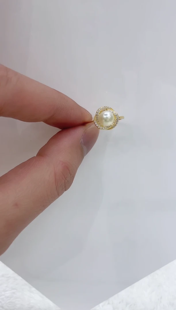 【闪购商品】海水珍珠戒指银S925镶嵌海水珍珠戒指