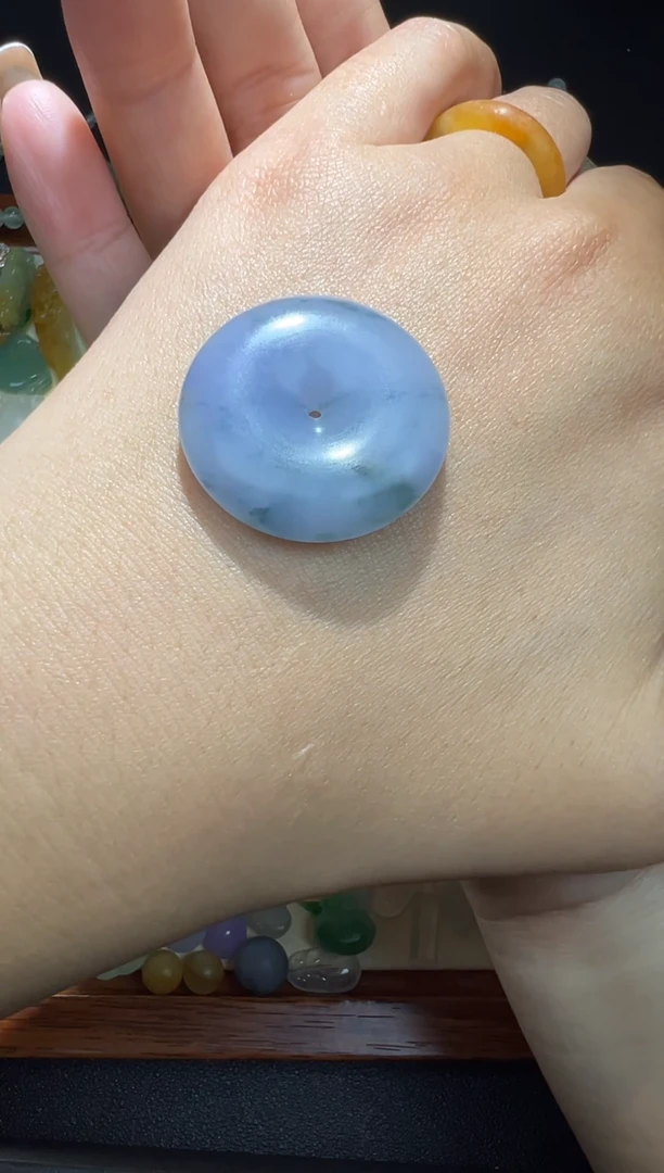 未镶嵌定制翡翠浓紫扣子