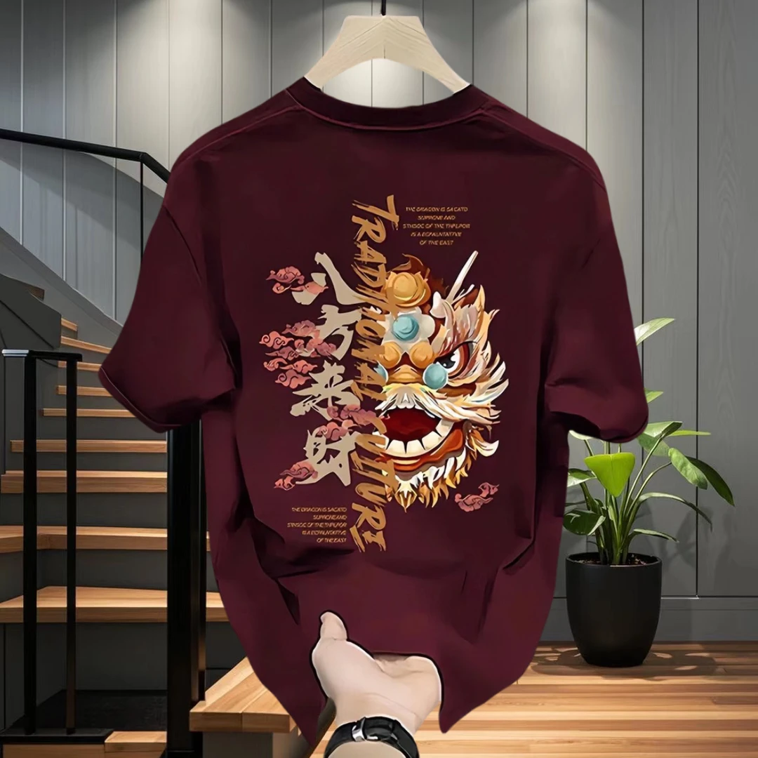 中国风重磅短袖T恤青年男女款夏季ins潮牌街头痞帅圆领上衣服