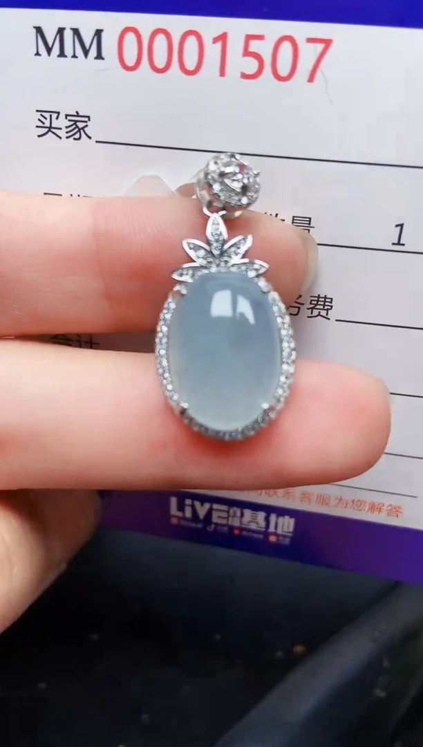 翡翠银S925镶嵌颈饰1507