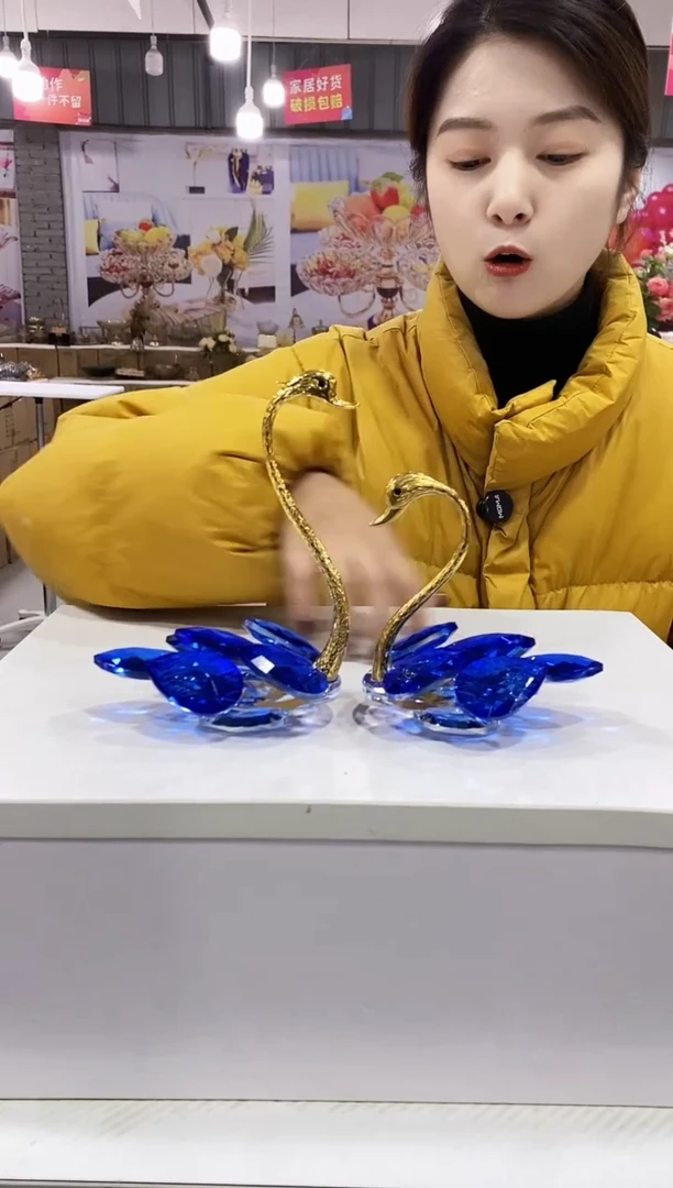 【克莱因蓝】蓝水晶天鹅一对
