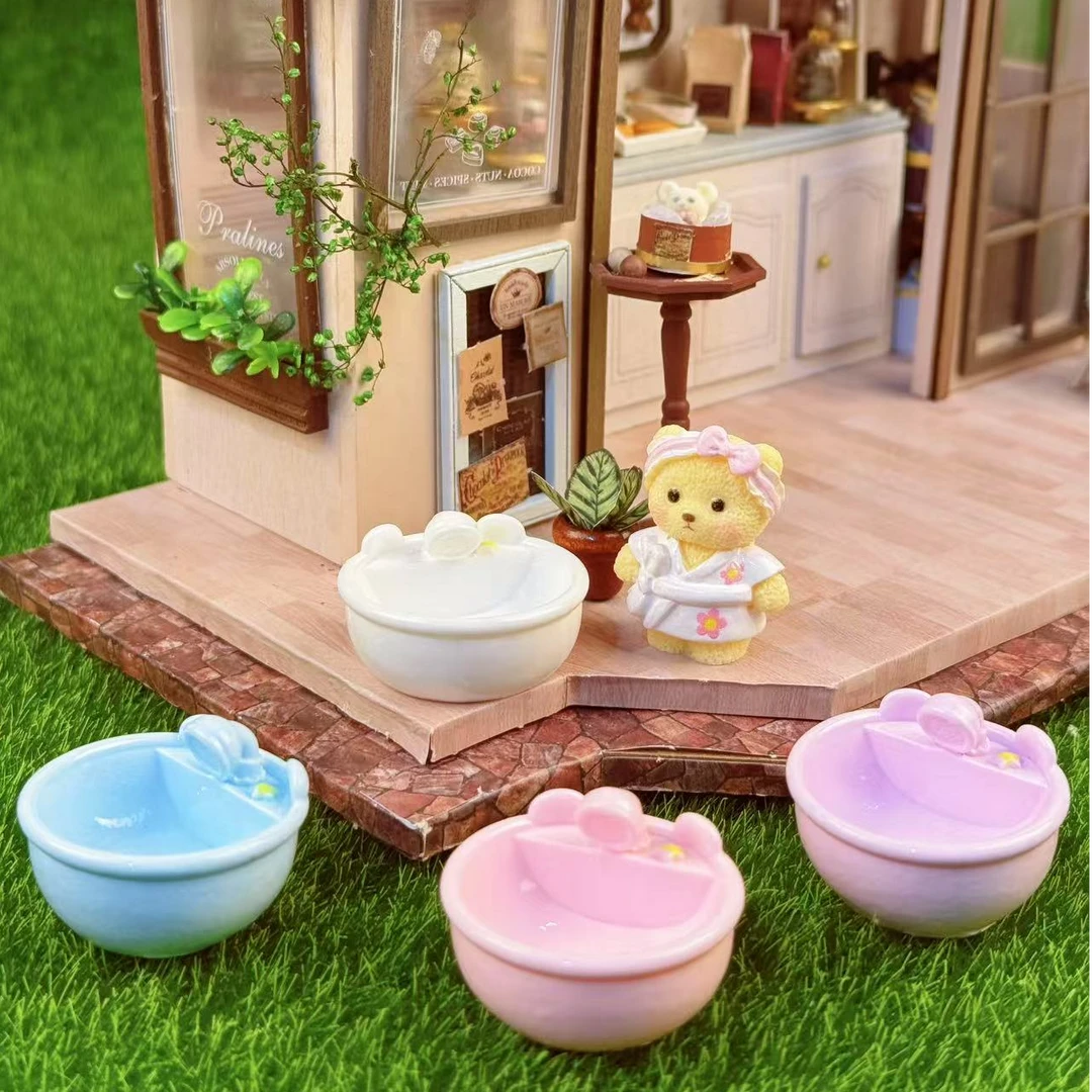 【开芯定制-小熊浴缸】 可爱手作diy配件