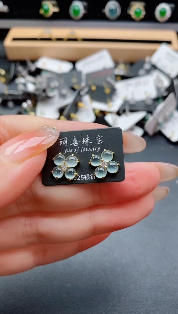 银S925镶嵌戒指翡翠1