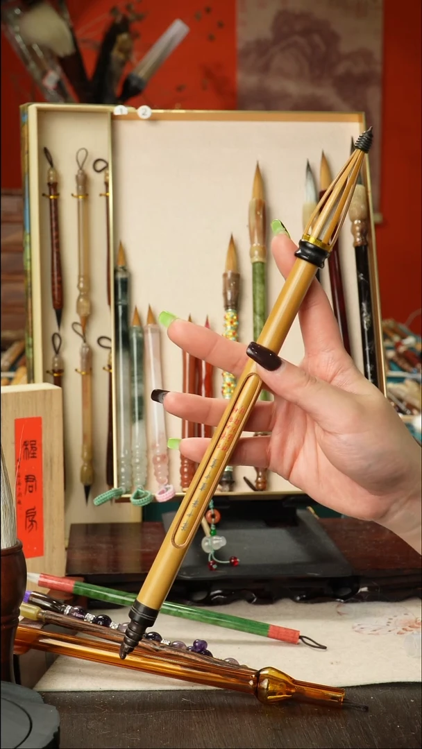 孤品高货毛笔链接 清水试笔 蘸墨不退