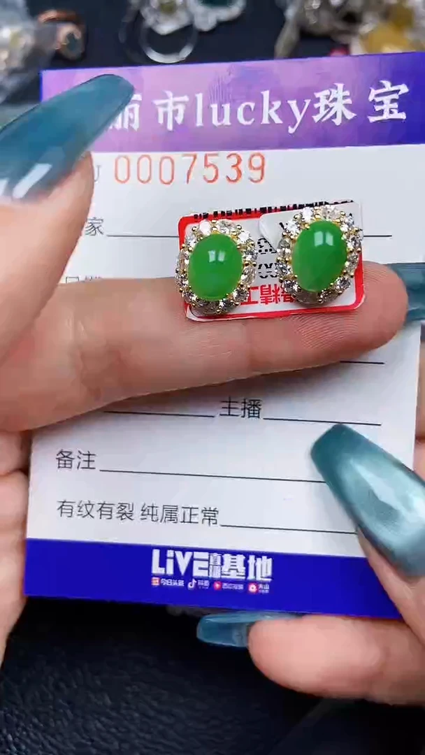 颈饰银S925镶嵌翡翠7539