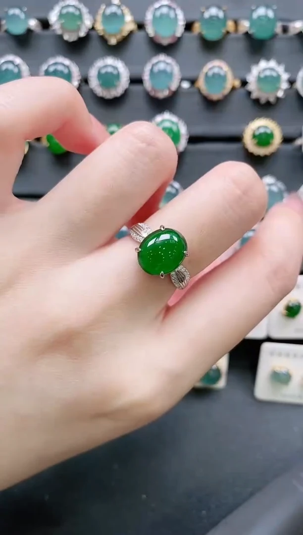 【闪购商品】翡翠戒指银S925镶嵌11111111