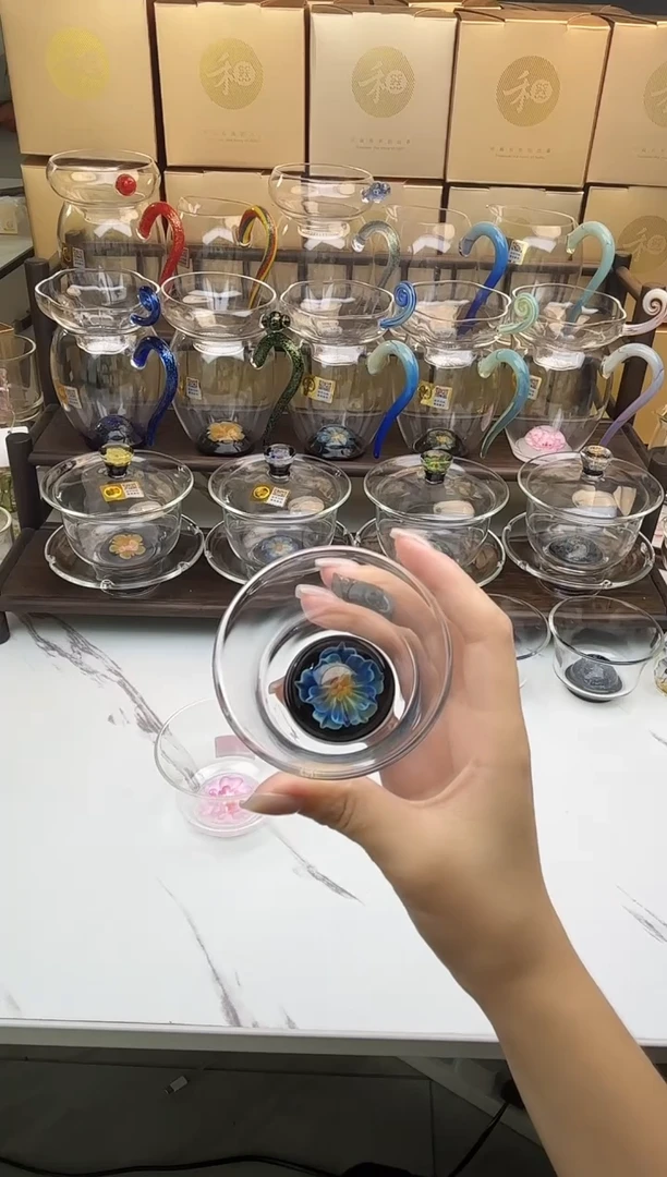 手工艺品玻璃?**n禾器 涵韵花语茶杯 普通盒