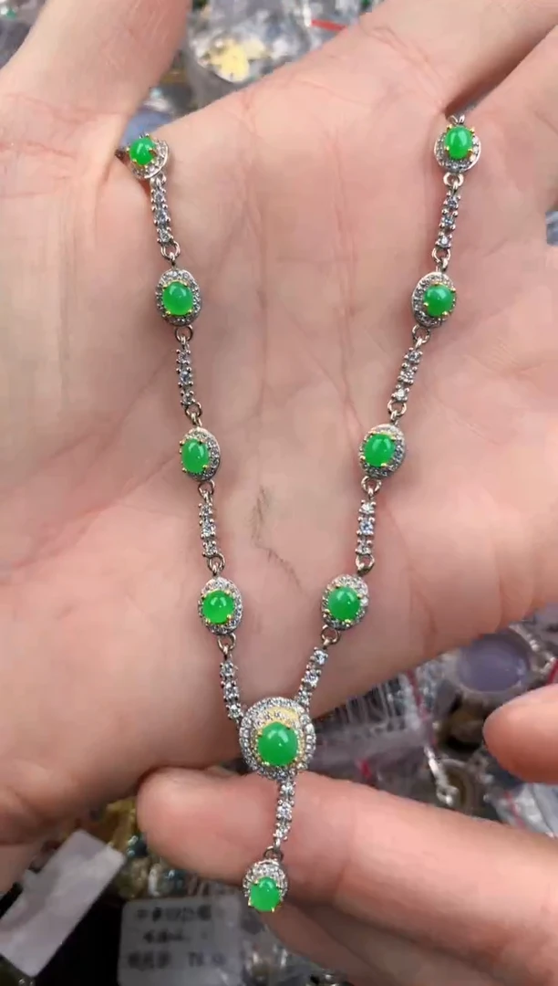 银S925镶嵌戒指翡翠444   4