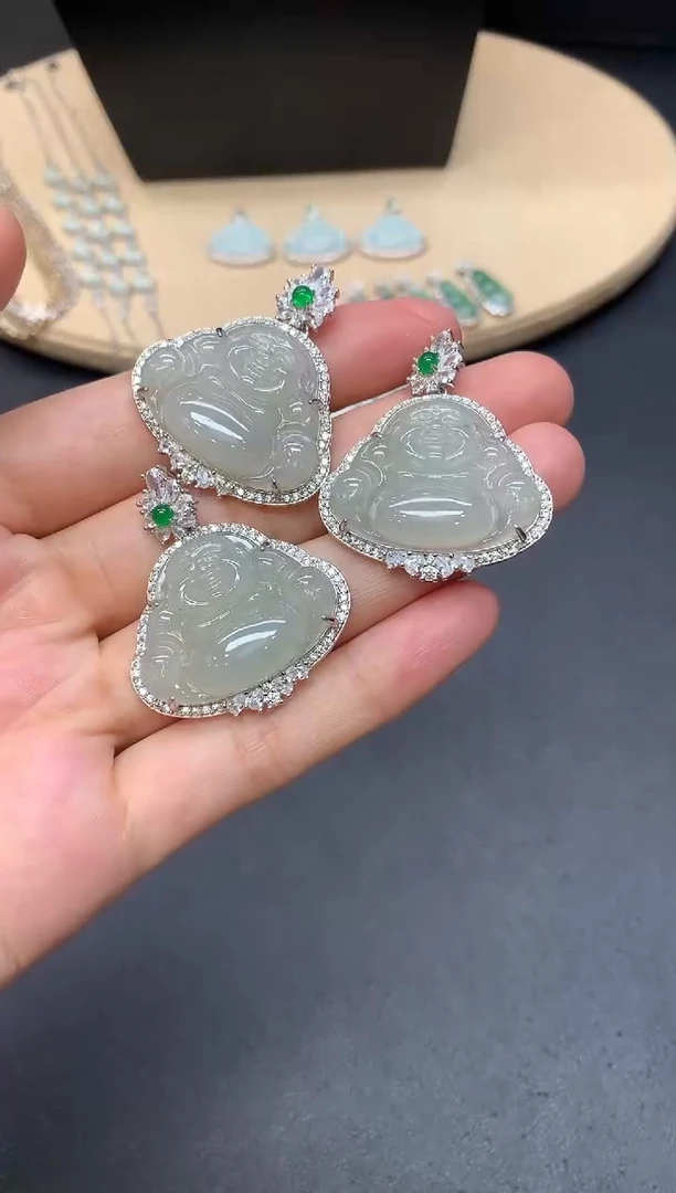 翡翠银S925镶嵌颈饰佛公【多样性发其一】