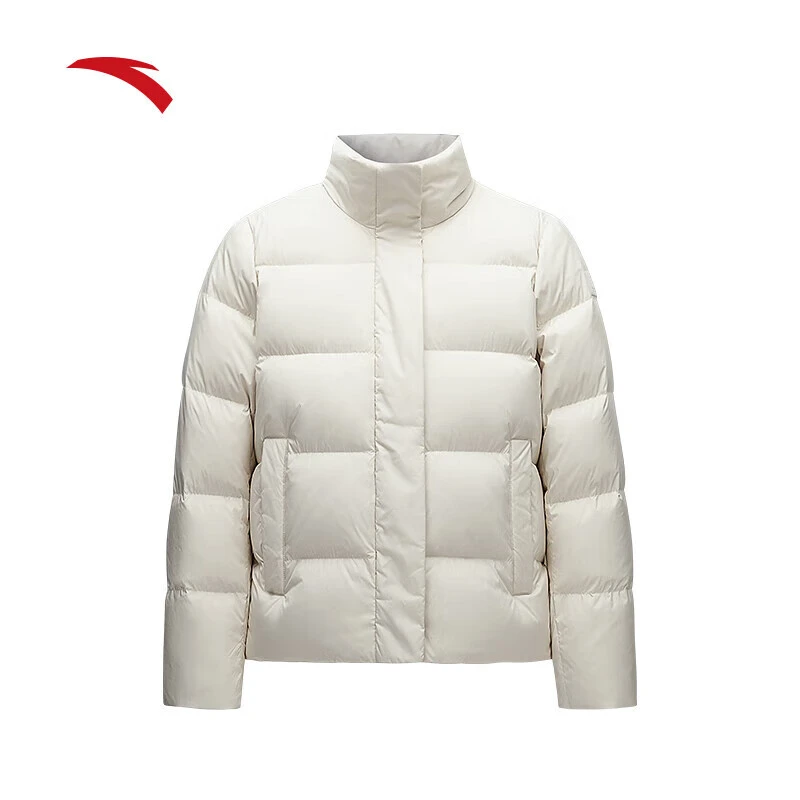 安踏速暖羽绒服女子春季新款防泼水面包服短款立领外套