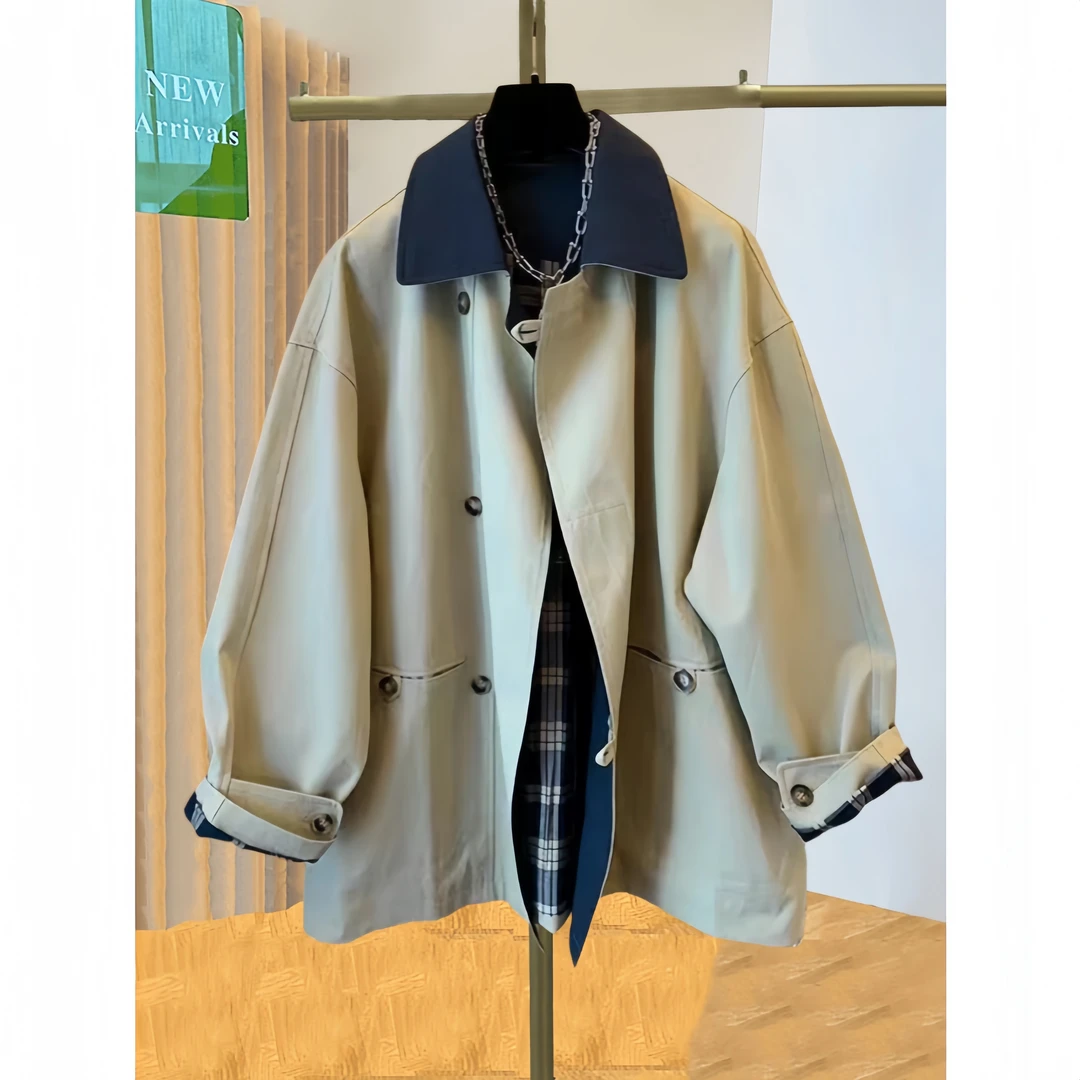 轻奢气场强大女装~复古高级感风衣外套女士中长款小个子宽松上衣