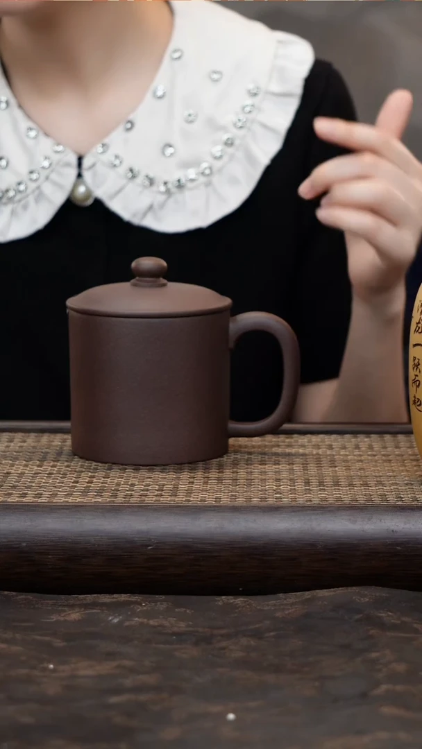 茶杯紫砂紫泥老板杯