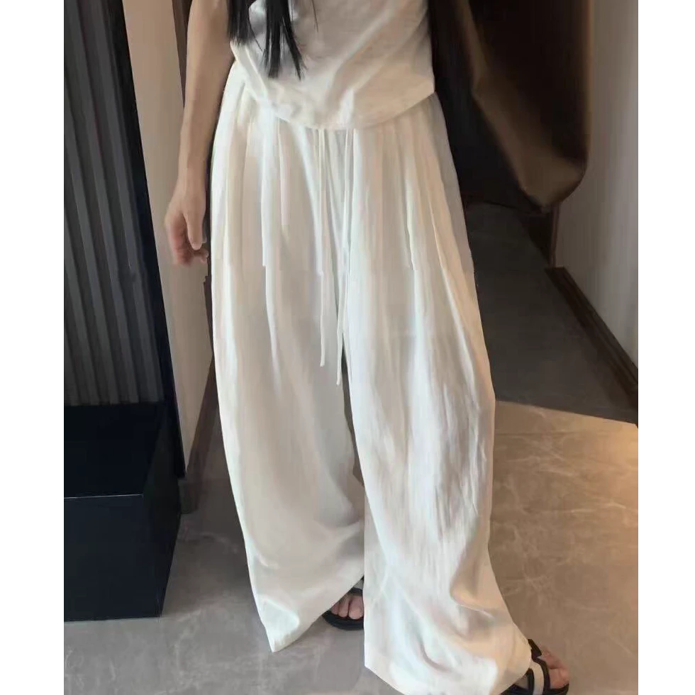 松弛感麻料百搭休闲裤
