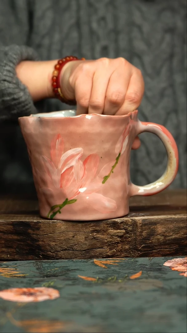 【闪购商品】杯杯釉下彩手工手绘同款陶器