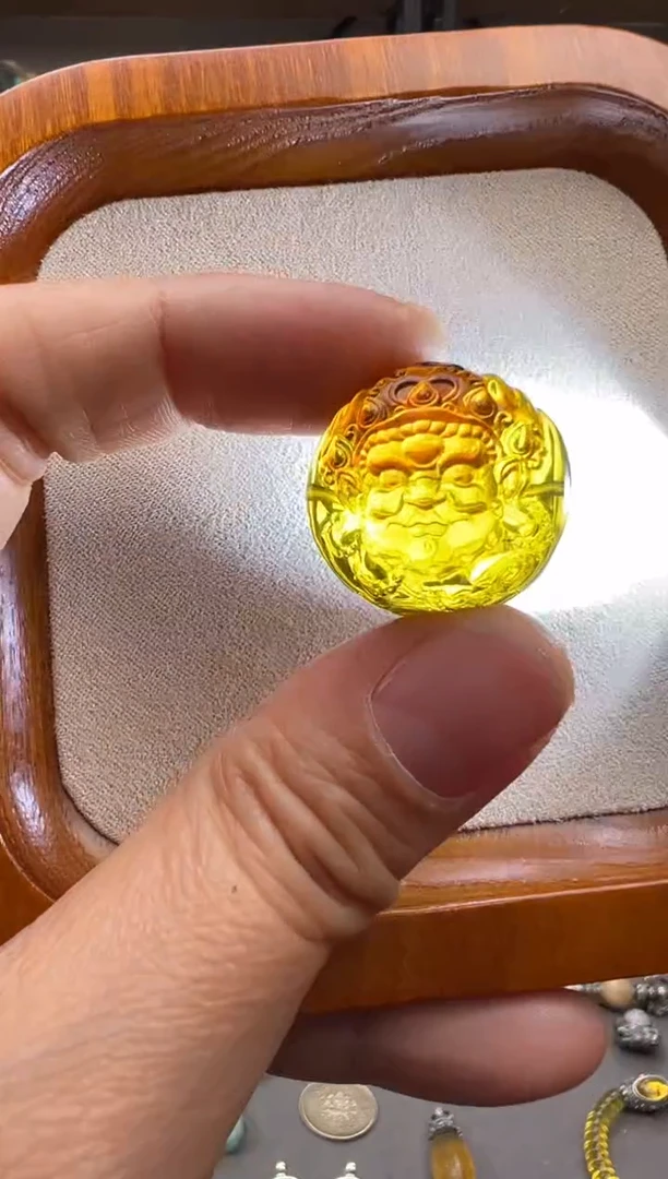 【闪购商品】琥珀颈饰未镶嵌黄财神22.5