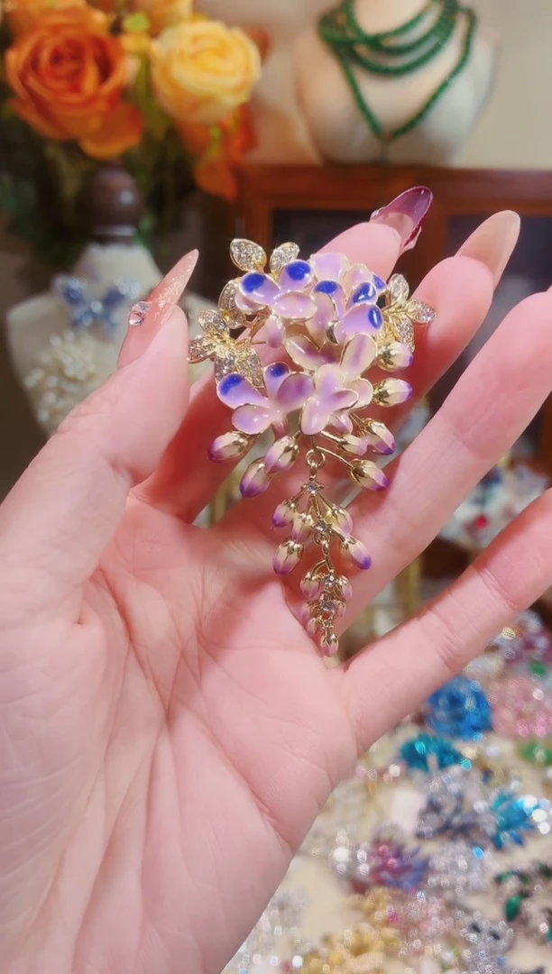 合成立方氧化锆铜合金紫藤花