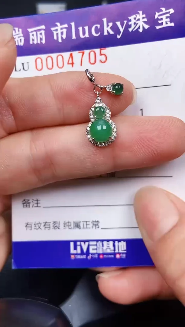 翡翠银S925镶嵌颈饰4705