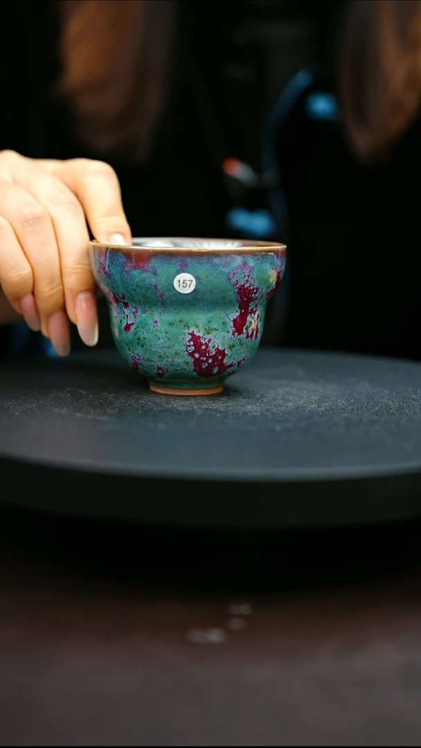 157#原矿钧瓷炉钧釉福禄杯