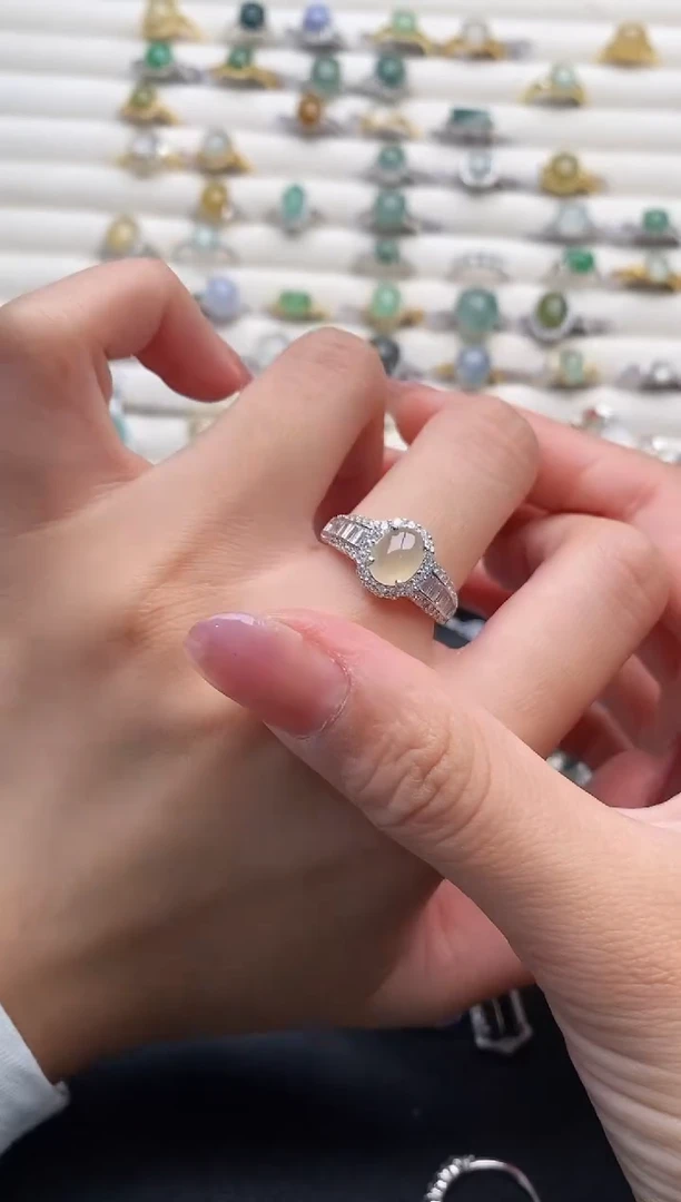 银S925镶嵌戒指翡翠3333333+8