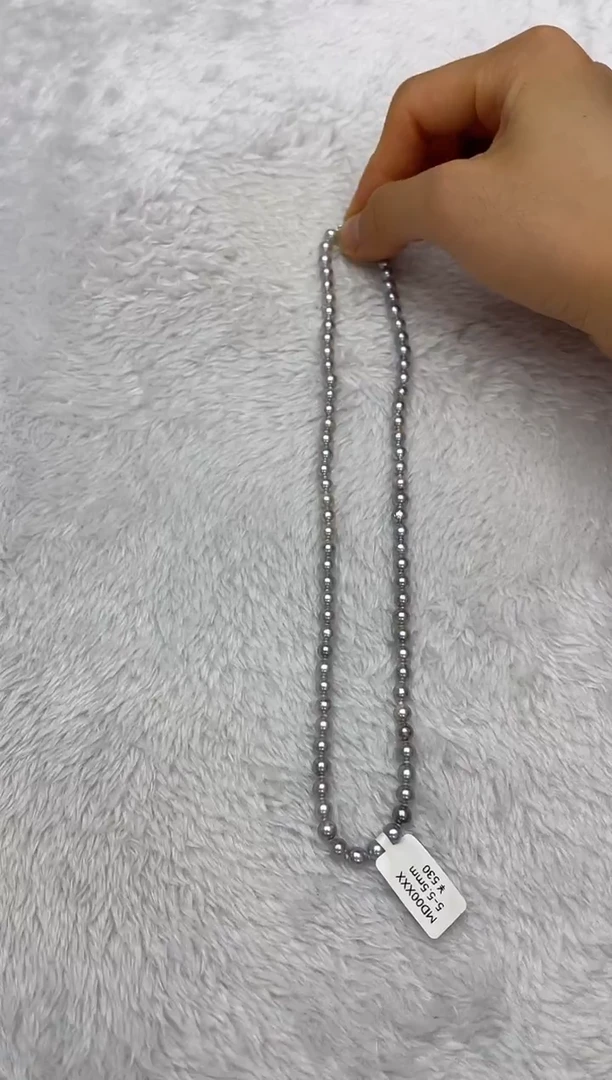 海水珍珠银S925镶嵌项链AK真多麻5-5.5mm