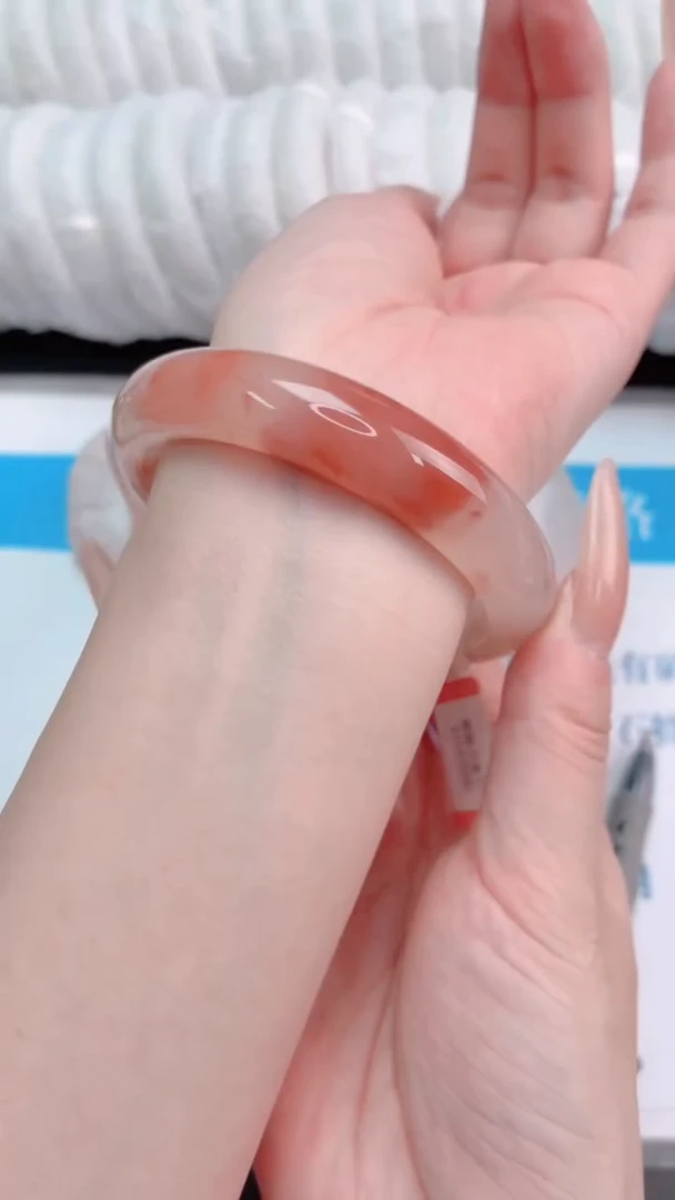 未镶嵌手镯石英质玉桃花酿58-圈口58-102