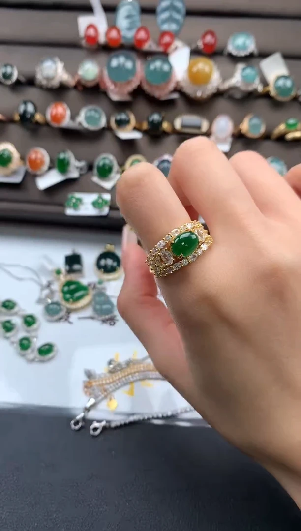 【闪购商品】翡翠戒指银S925镶嵌232132131