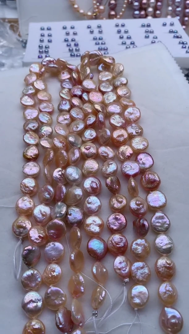 未镶嵌淡水珍珠裸珠无扣头多样性发其一，非无暇