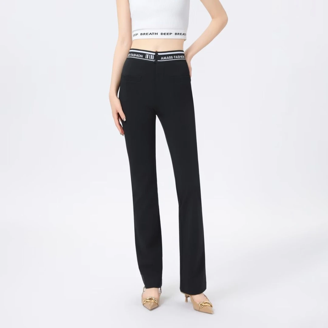 AMASS/阿玛施早秋气质减龄时尚四面弹修身微喇裤5192460