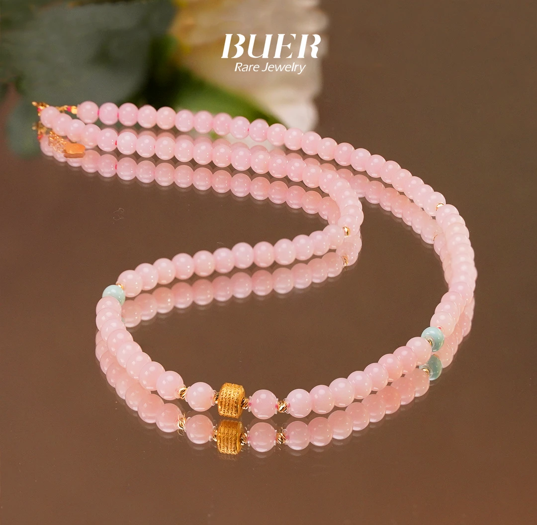 【不二】粉欧泊18K金DIY项链