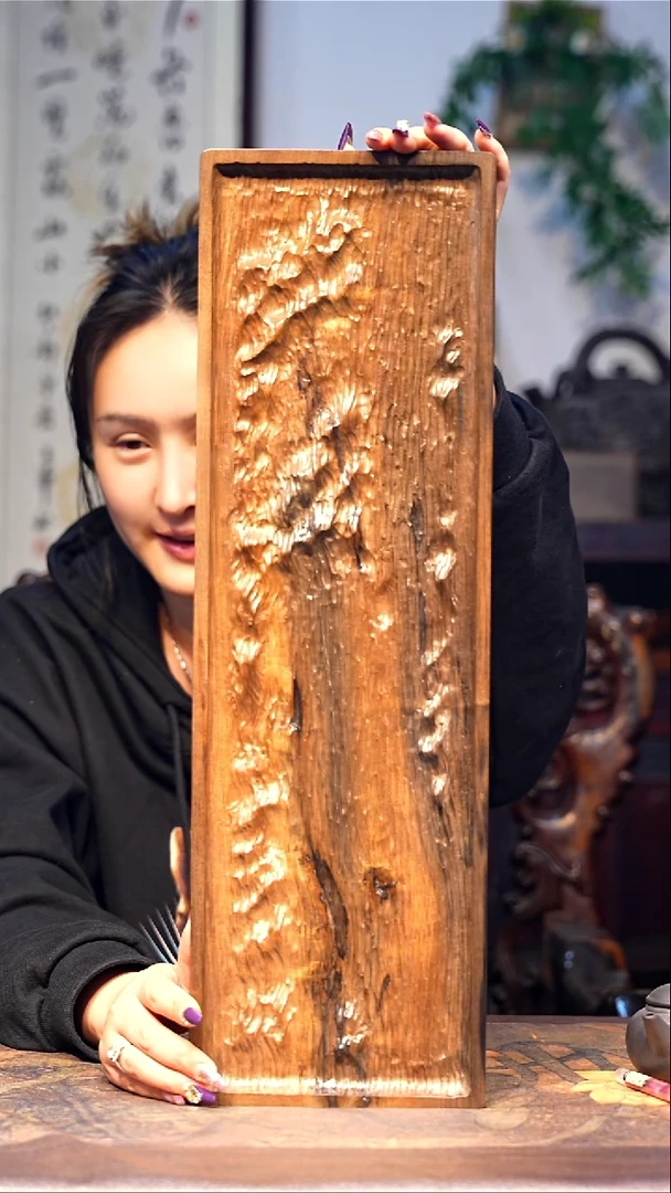 金丝楠特*风【定】小叶桢楠纯手工精雕捶打纹