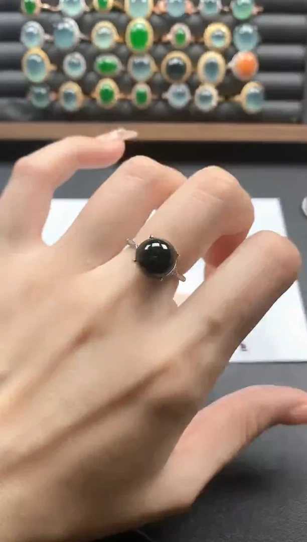 银S925镶嵌戒指翡翠51151