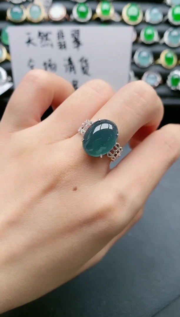 【闪购商品】翡翠戒指银S925镶嵌111111
