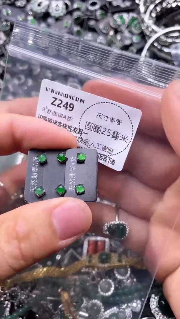 翡翠未镶嵌颈饰Z249耳钉 多样性发其一