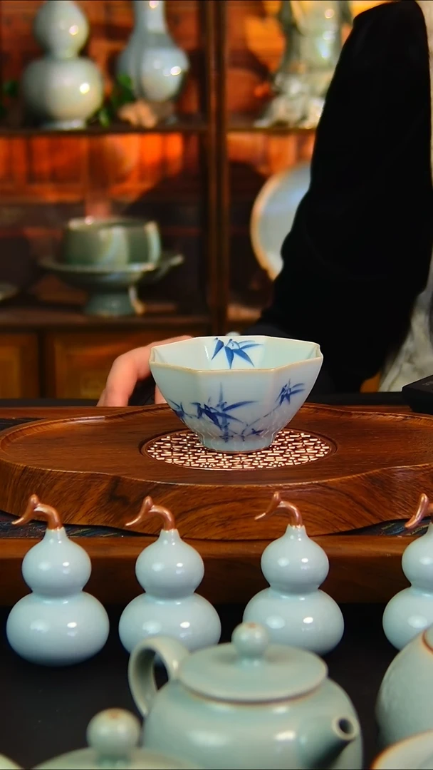 瓷片原矿汝瓷福利单杯，微瑕